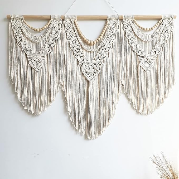 Large boho macramé wall hanging with handcrafted woven design for bedroom and home decor Amazon pick | MyNestrova